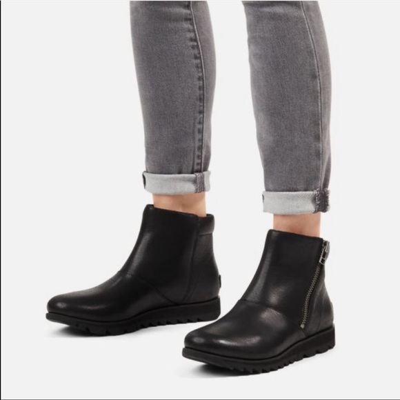 Sorel Harlow Leather Side Zip Bootie Size 8.5 Wmn - Picture 2 of 12